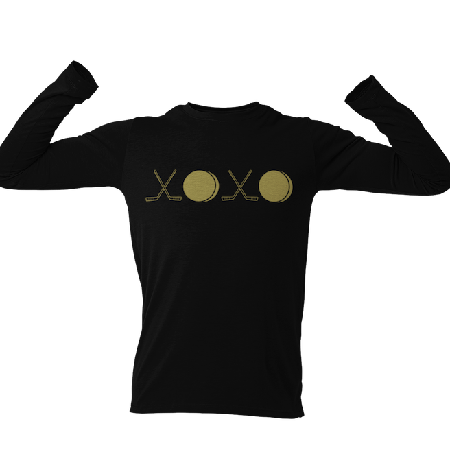 Gold or Red XOXO Hockey Long Sleeve Unisex Shirt