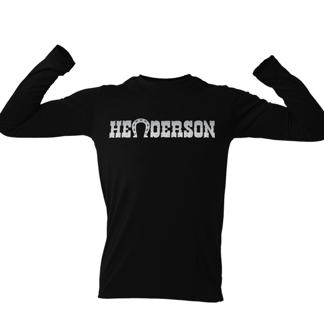 Silver Henderson Hockey Horseshoe Long Sleeve Unisex Shirt