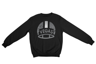 Retro Vegas Football Helmet - Adult Crew Sweatshirt